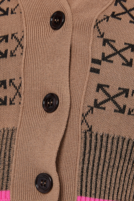 Monogram-Pattern Cropped Cardigan